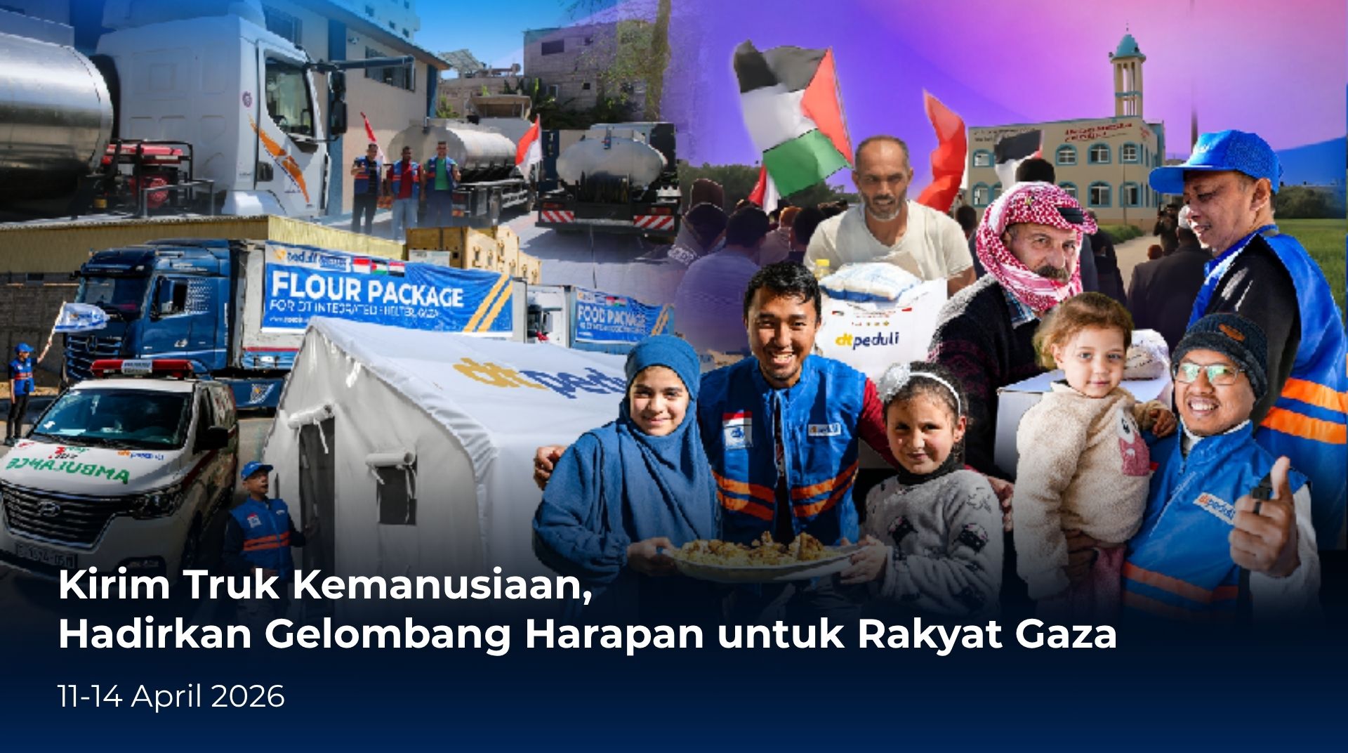 Banner donasi untuk Palestina